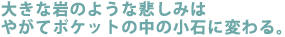 �傫�Ȋ�̂悤�Ȕ߂��݂�
�₪�ă|�P�b�g�̒��̏��΂ɕς��B