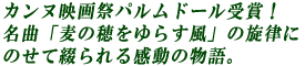 カンヌ映画祭パルムドール受賞!
名曲「麦の穂をゆらす風」の旋律にのせて綴られる感動の物語。