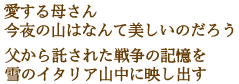 ����������ꂽ�푈�̋L����
��̃C�^���A�R���ɉf���o��